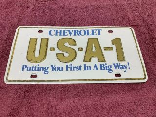 Vintage Chevrolet Usa - 1 " Putting You First In A Big Way " License Plate