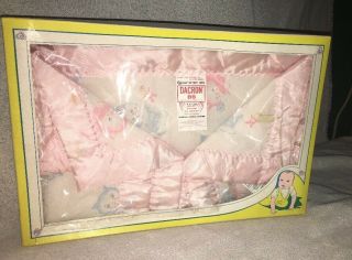 Vtg Baby Girl Blanket Pink Kittens Dupont Label Dacron 88 Vintage Blanket