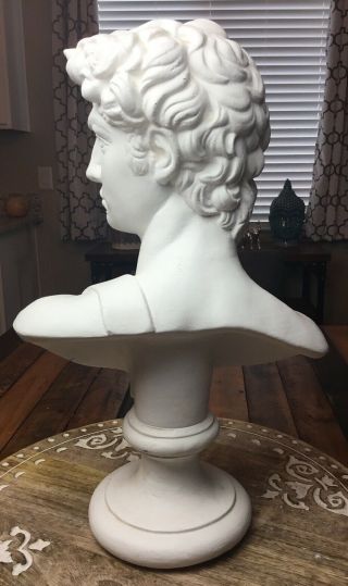 Vintage Bust of David Sculpture Statue Chalkware Plaster ? 16 Lbs Extra Large 4