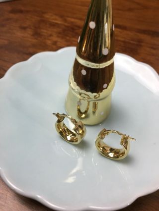 Estate Vintage 14k Yellow Gold Hoop Earrings Over 3 Grams,  Not Scrap