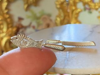 Vintage Miniature Dollhouse Sterling Silver Fish Scaler Fish Cutting Knife C1980