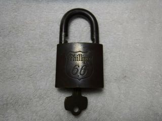 Best Vintage Phillips 66 Gas Station Pump Brass Padlock Lock Sign W Key