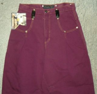 NWT VTG 90s Rare Karl Kani Hip Hop Purple Rave Metal Loose Fit Jeans Sz 30 X 32 3