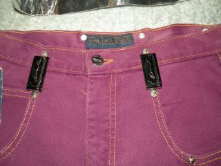 NWT VTG 90s Rare Karl Kani Hip Hop Purple Rave Metal Loose Fit Jeans Sz 30 X 32 4