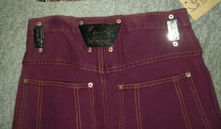 NWT VTG 90s Rare Karl Kani Hip Hop Purple Rave Metal Loose Fit Jeans Sz 30 X 32 8