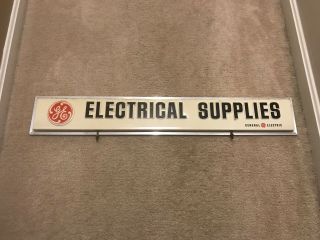 Vintage General Electric Advertising Sign Ge Electrical Supplies Double Sided