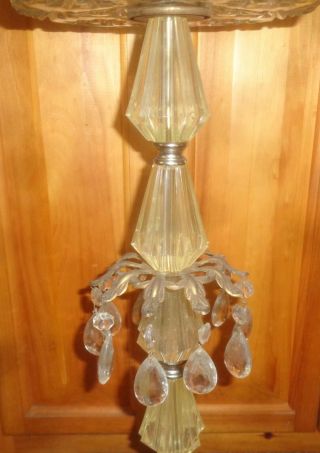Vintage Art Deco Glass Pedestal Smoking Stand with tear drops 3