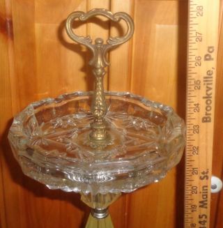 Vintage Art Deco Glass Pedestal Smoking Stand with tear drops 5