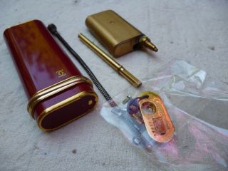 Vintage Cartier " Trinity " Lighter,  Red Lacquer Completely Dismounted