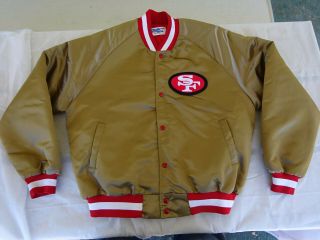 Vintage San Francisco Sf 49ers Nfl Chalk Line Jacket Mens Xl Spellout Starter
