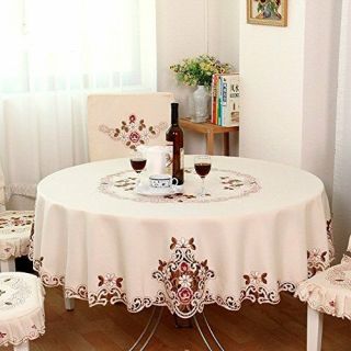 Modern American Country Style Vintage Handmade Table Cloth Round Table Cloth