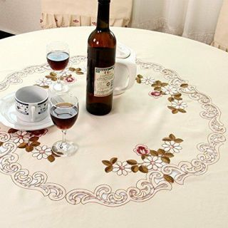 Modern American Country Style Vintage Handmade Table Cloth Round Table Cloth 3