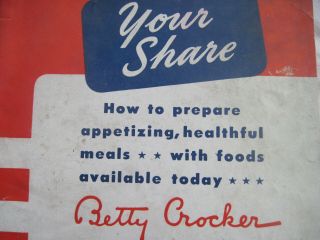 OLD Betty Crocker Your Share 1943 General Mills Cookbook World War 2 3