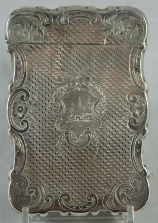 Antique American Coin Silver Calling Card Case With Engraved House