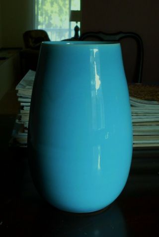 Vintage Turquoise Bauer Fred Johnson Vase California Pottery - - Very Rare 9.  25 "