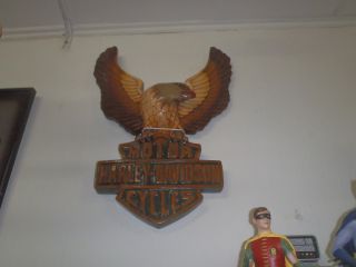 Extremely Rare Harley Davidson Eagle Logo 3d Wallboard Sign