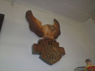 Extremely Rare Harley Davidson Eagle Logo 3D Wallboard Sign 2