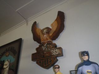 Extremely Rare Harley Davidson Eagle Logo 3D Wallboard Sign 3