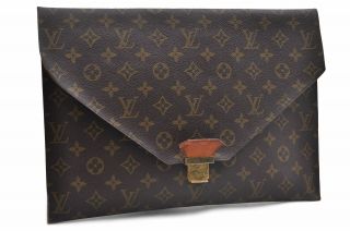 Authentic Louis Vuitton Monogram Vintage Brief Case Clutch Bag Lv 72151