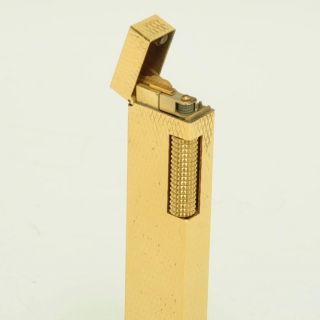 VINTAGE DUNHILL GOLD PLATED LONG BOY ROLLAGAS DIAMOND POINT LIGHTER 5