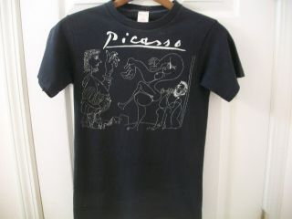 Vintage Pablo Picasso T Shirt XS Fine Art Nude Print Museum Graphic tee Ched vtg 2