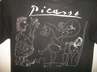 Vintage Pablo Picasso T Shirt XS Fine Art Nude Print Museum Graphic tee Ched vtg 5