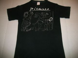 Vintage Pablo Picasso T Shirt XS Fine Art Nude Print Museum Graphic tee Ched vtg 8