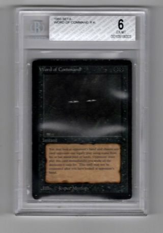Mtg Magic The Gathering Word Of Command Beta - Beckett Graded 6 Ex - Mt Reserved