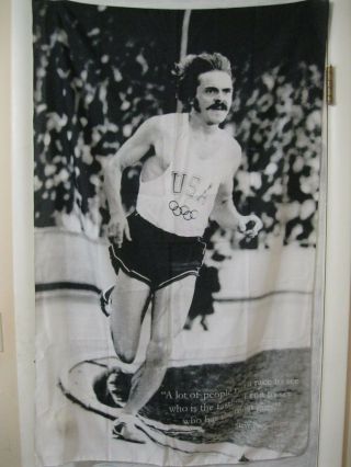 Vintage Steve Prefontaine Usa Large 47.  5 " X 29.  5 " Polyester Tapestry Italy