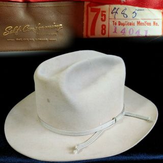 Vintage 1950s 1960s 7 - 5/8 Resistol Western Cowboy Hat