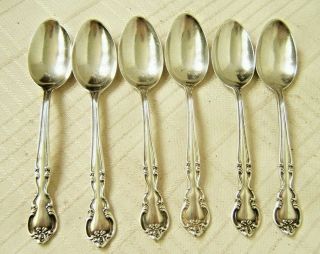 6 Easterling Sterling Silver Demitasse Spoons American Classic