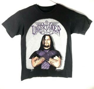 Rare Vintage 1996 Wwe Wwf The Undertaker (r I P Tombstone) Black T - Shirt Sz L