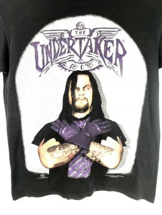 Rare Vintage 1996 WWE WWF The Undertaker (R I P TOMBSTONE) Black T - Shirt Sz L 2