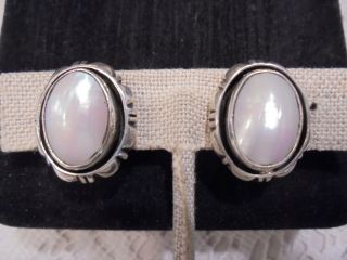 Antique Sterling Silver Pearl Clip Earrings