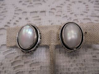 ANTIQUE STERLING SILVER PEARL CLIP EARRINGS 2