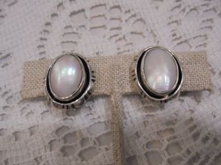 ANTIQUE STERLING SILVER PEARL CLIP EARRINGS 4