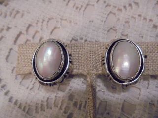 ANTIQUE STERLING SILVER PEARL CLIP EARRINGS 5