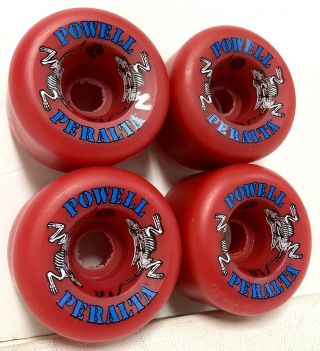 Nos Powell Peralta Two - Rats Set Bones Wheels 60mm Red Old Stock 1987 Vintage