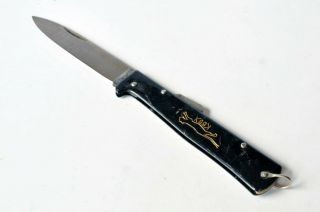 Vintage Mercator German Made Black Cat Lockback Folding Knife K55k Rare