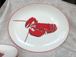 Lobster Platters Vintage Large Ceramic Platter Set Of 4 Seafood Plates