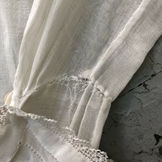Vintage Antique 1910’s 1920’s White Cotton Voile Blouse Floral Lace Trim 3