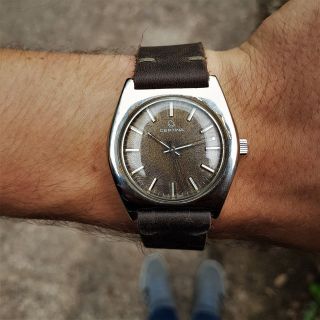 Certina Vintage Mens Watch From 1970s With 25 - 66m Hand Winding Movt - Strap