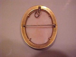 Antique Vintage Solid 10K Yellow Gold Victorian Carved Pink Cameo Pin Brooch 5