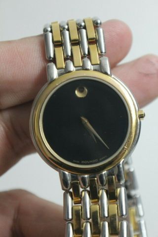 Vintage MOVADO Black Museum Quartz Men ' s watch 81.  19.  865C 2