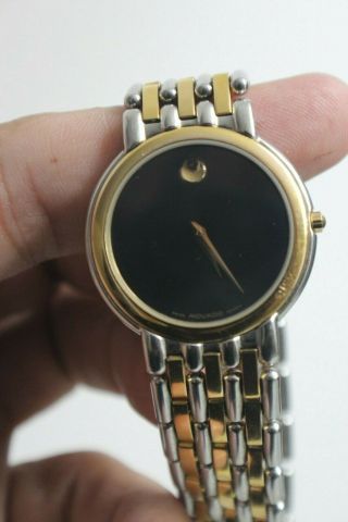 Vintage MOVADO Black Museum Quartz Men ' s watch 81.  19.  865C 3