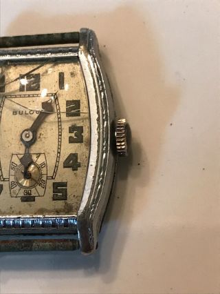 Rare Vintage 1920 ' s Art Deco Bulova Mens Watch 10AN With Dust Protector 4