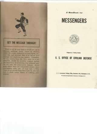 1941 Civilian Defense Handbook For Messengers