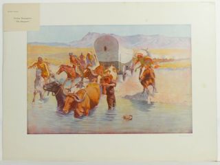 Vintage 1901 The Emigrants Frederic Remington Paintings Artist 