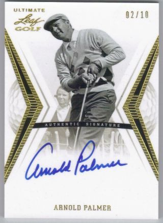 Arnold Palmer 2012 Leaf Ultime Golf Gold Auto 2/10 Rare Autograph On Card