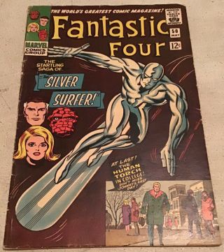 Fantastic Four 50 Marvel Comic 1966 Silver Surfer Galactus Vintage Silver Age